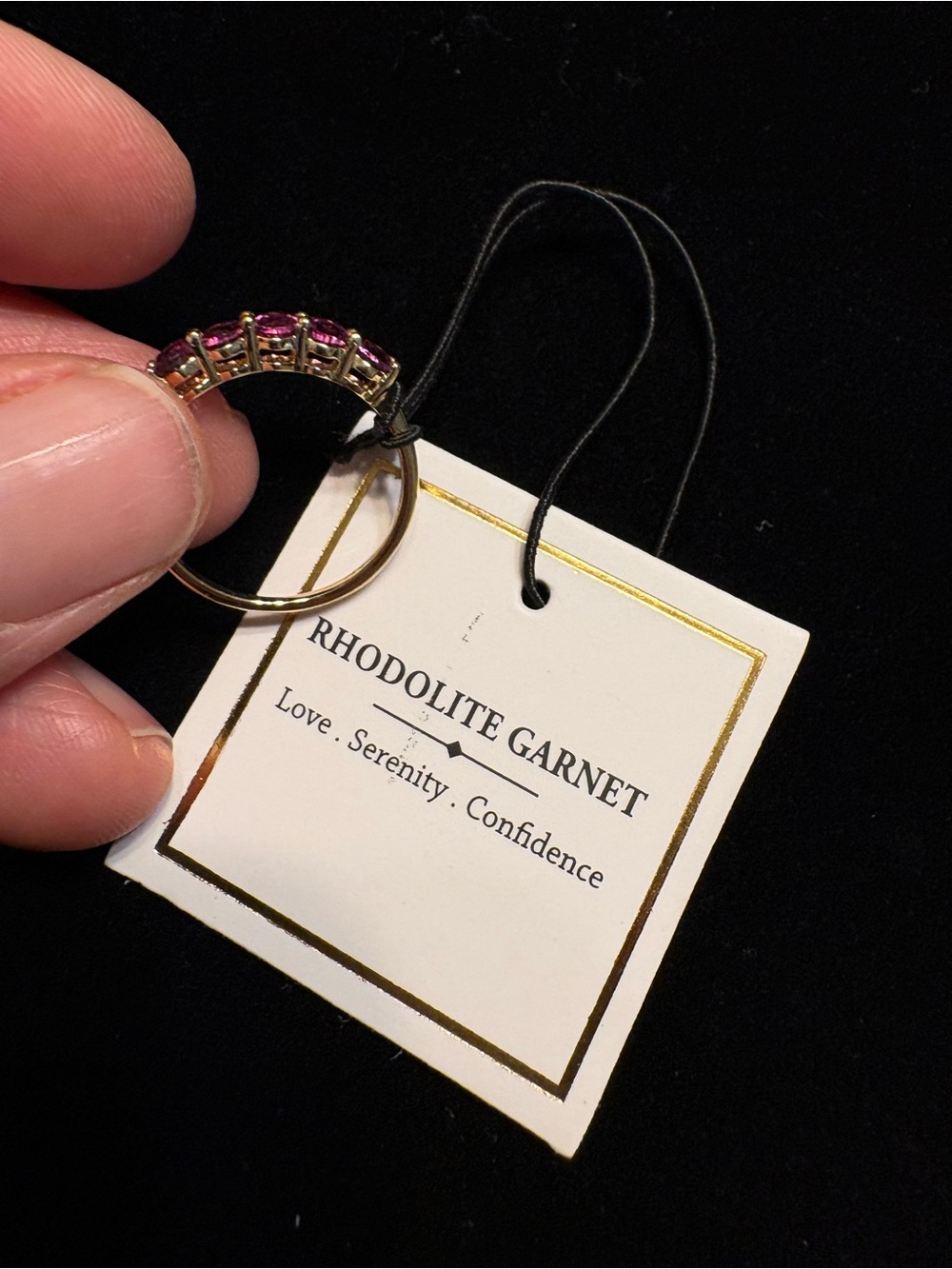 Rhodolite Garnet Band Ring - 18K Gold Plated